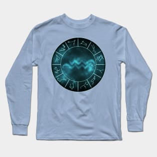 Aquarius Zodiac Symbol Long Sleeve T-Shirt